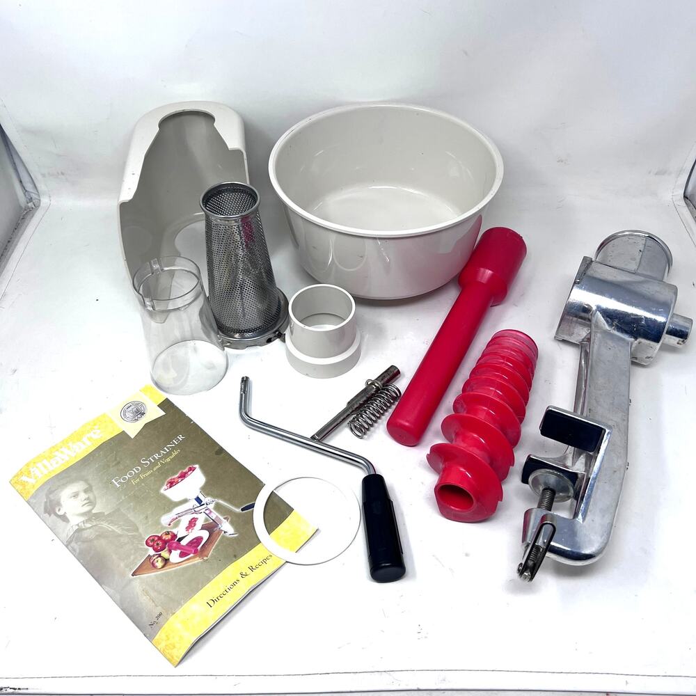 VillaWare Food Strainer Sauce Maker No 200 Complete‎ Canning Prepping VTG 2005